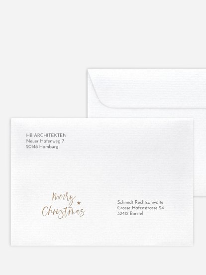 Bedruckte Umschläge geschäftl. Weihnachten Happy Notes mit 3D-Effekt