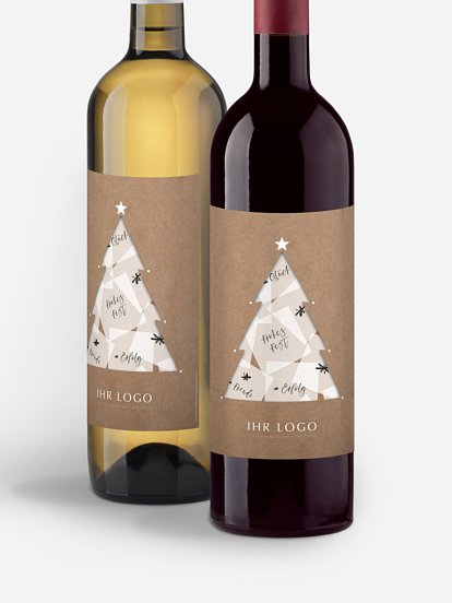 Flaschenetikett geschäftlich Happy Notes mit 3D-Effekt