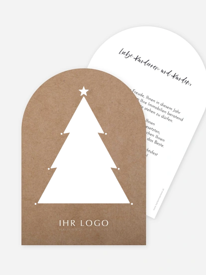 Geschäftliche Weihnachtskarte Happy Notes mit 3D-Effekt
