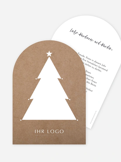 Geschäftliche Weihnachtskarte Happy Notes mit 3D-Effekt