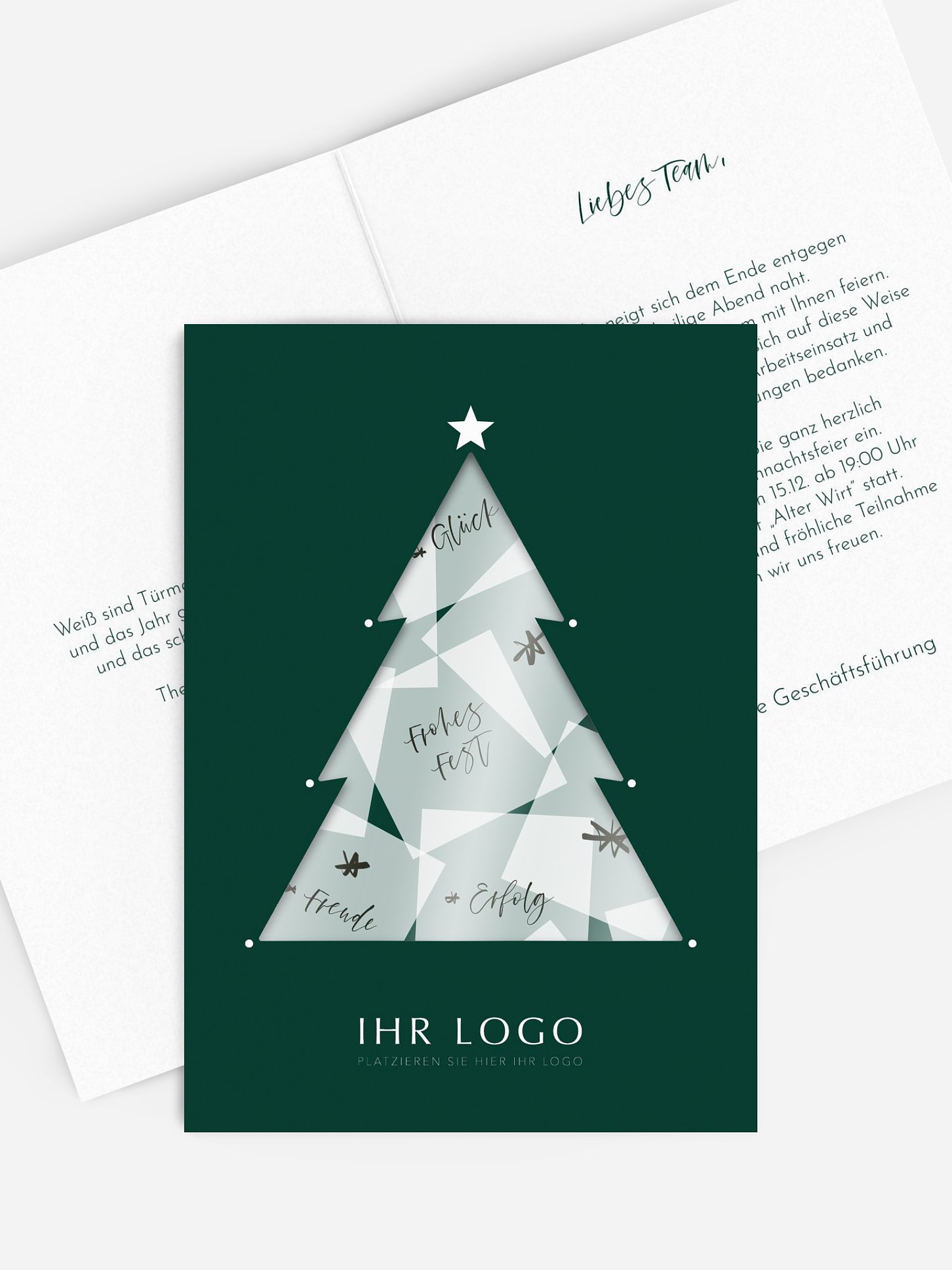 Weihnachtsfeier Happy Notes mit 3D-Effekt