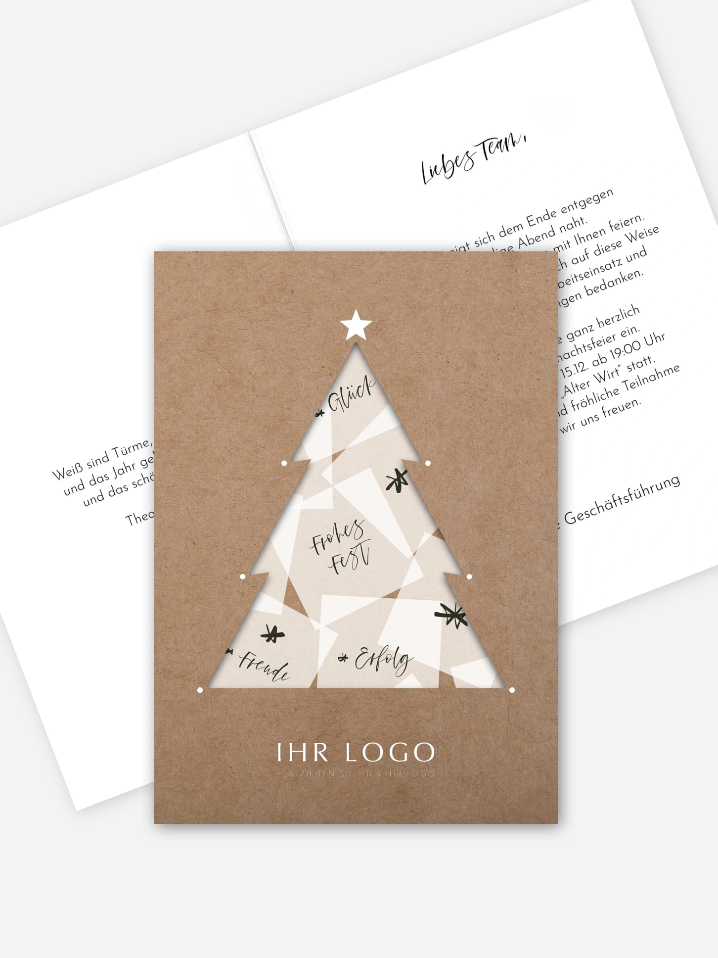 Weihnachtsfeier Happy Notes mit 3D-Effekt