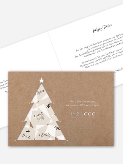 Weihnachtsfeier Happy Notes mit 3D-Effekt