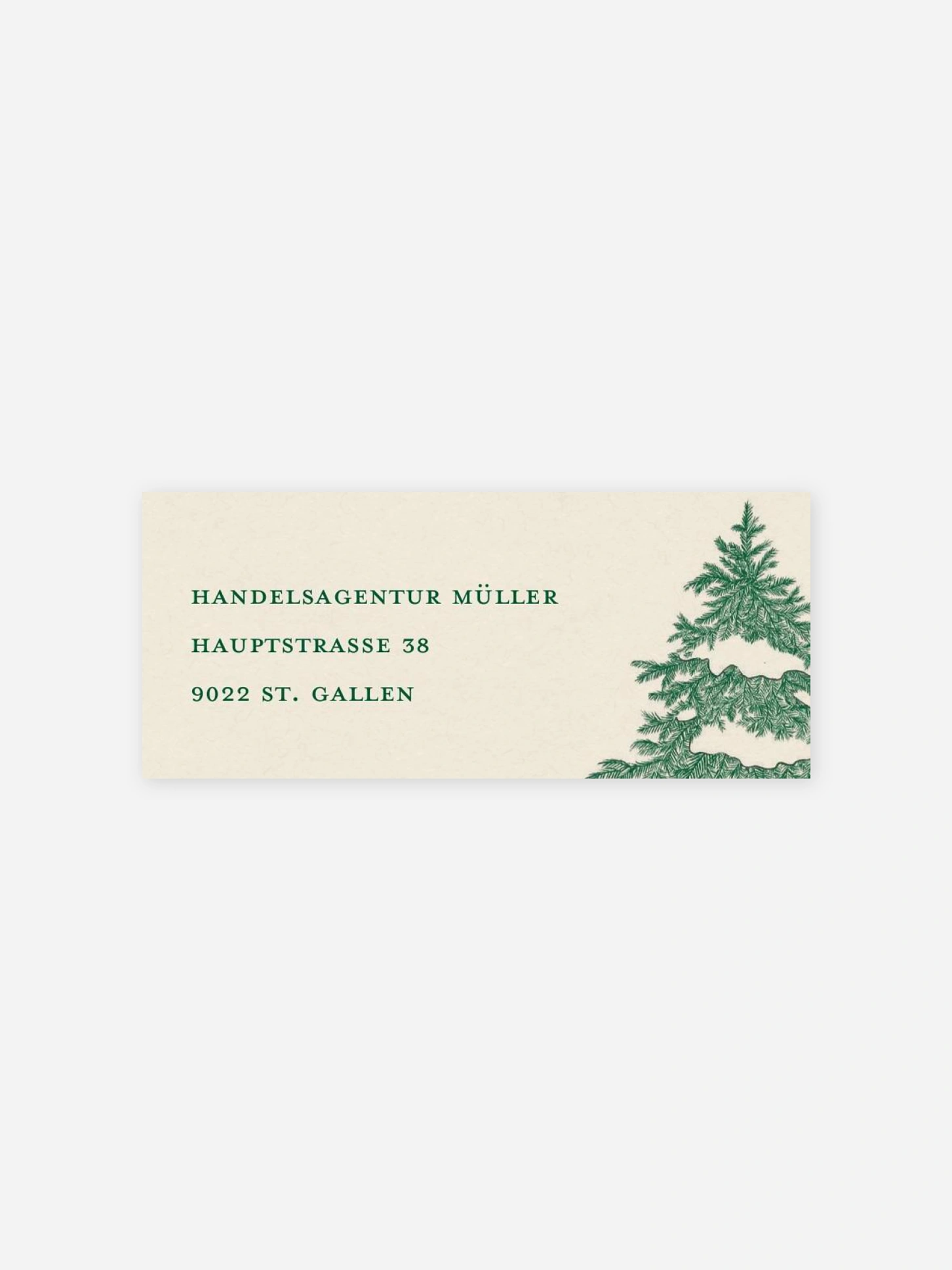 Absenderaufkleber geschäftl. Weihnachten Vintage Tanne