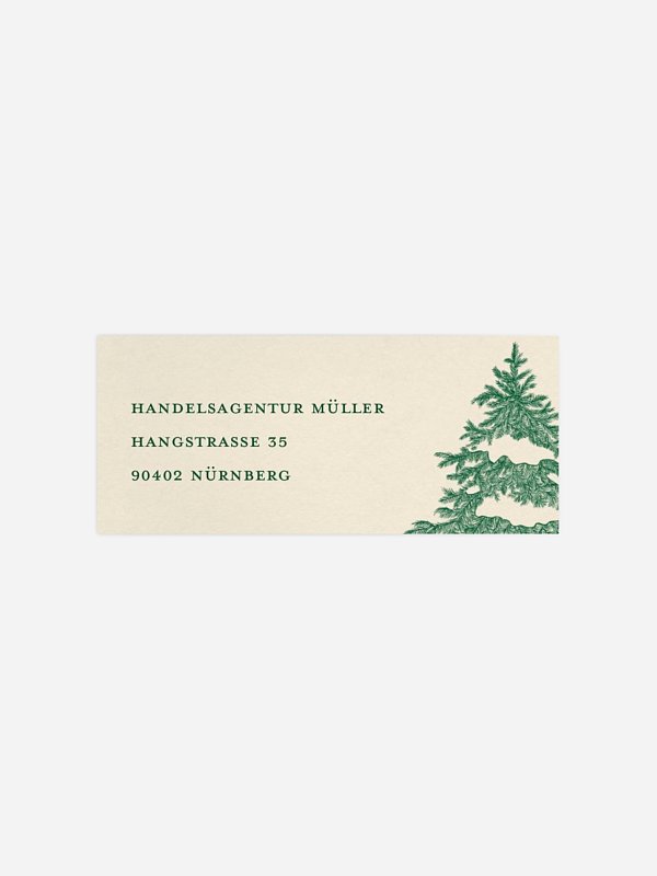 Absenderaufkleber geschäftl. Weihnachten Vintage Tanne
