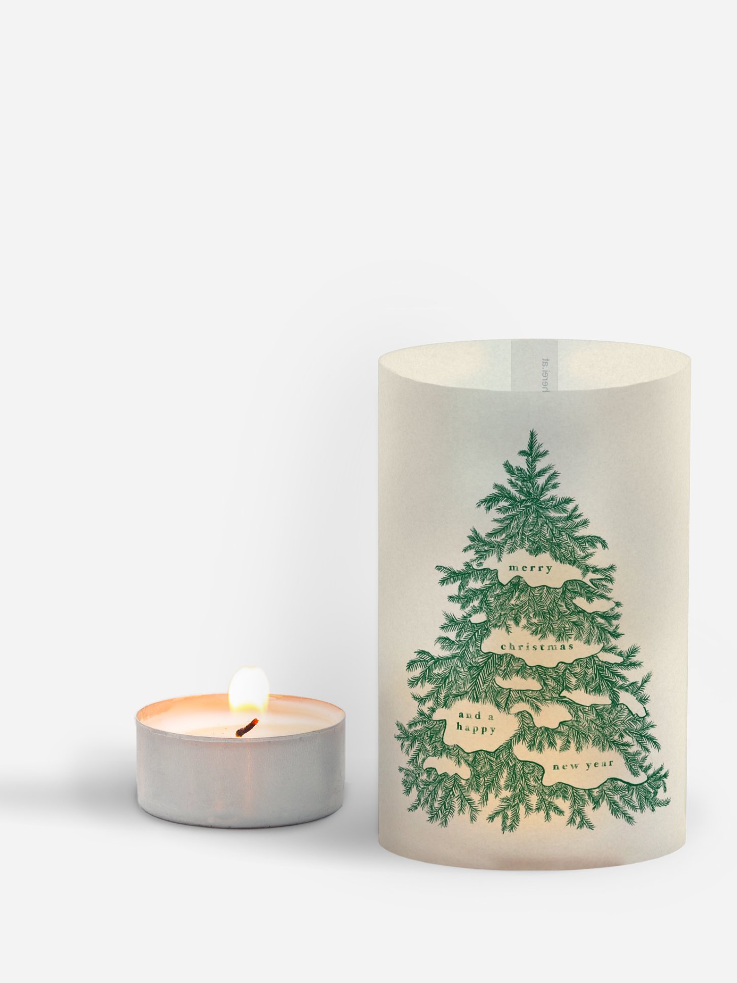 Windlicht Weihnachten Vintage Tanne