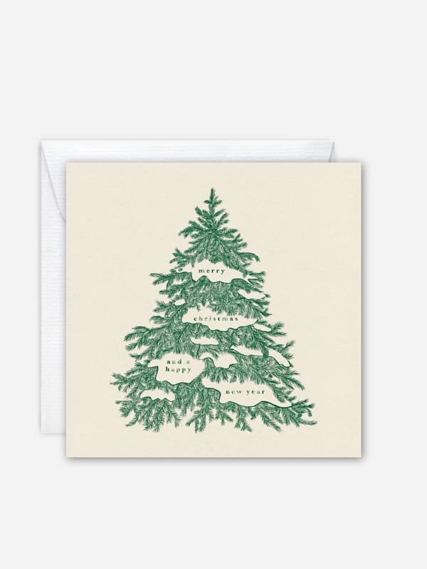 Geschäftliche Weihnachtskarte Vintage Tanne