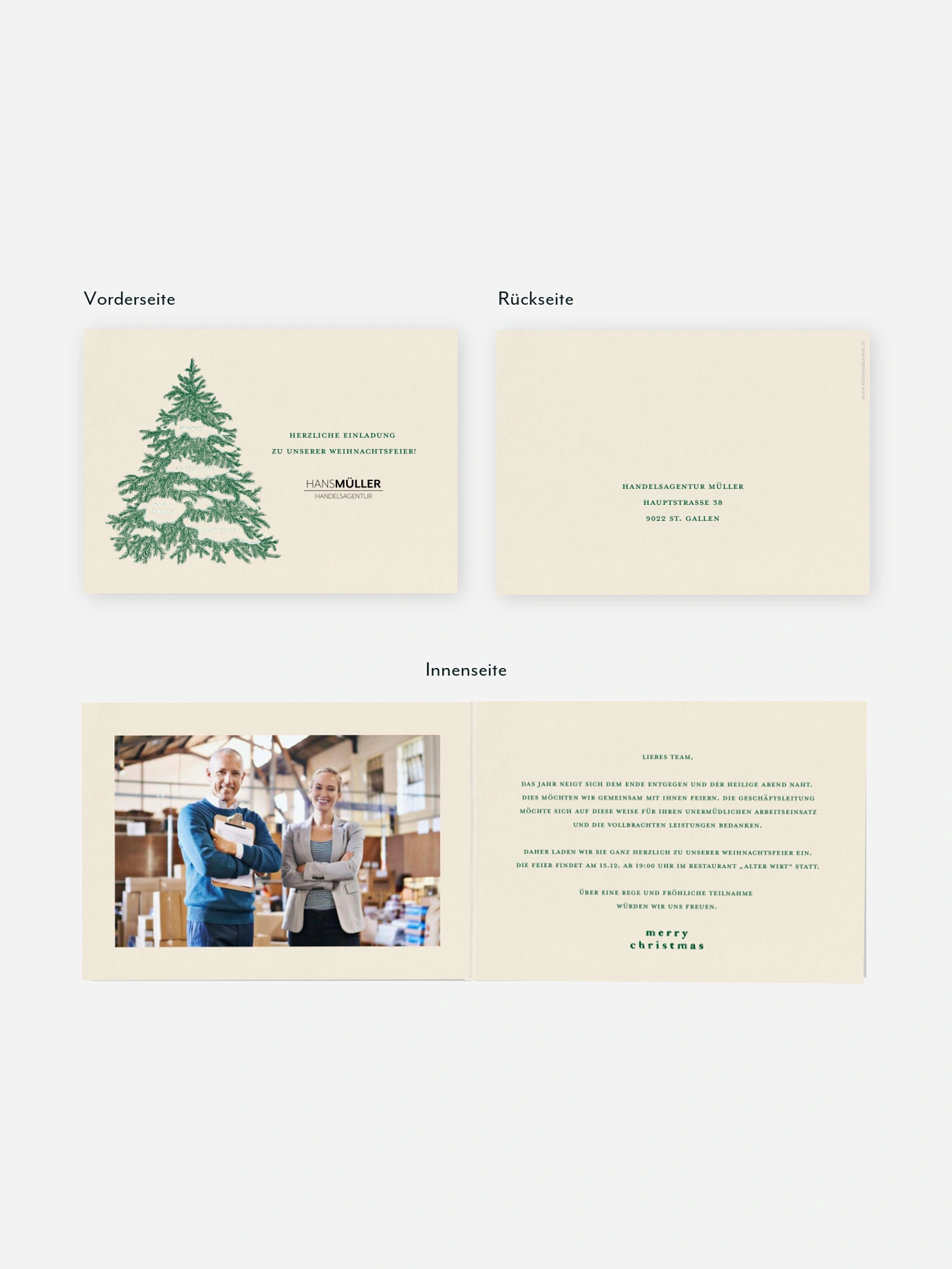 Weihnachtsfeier Vintage Tanne