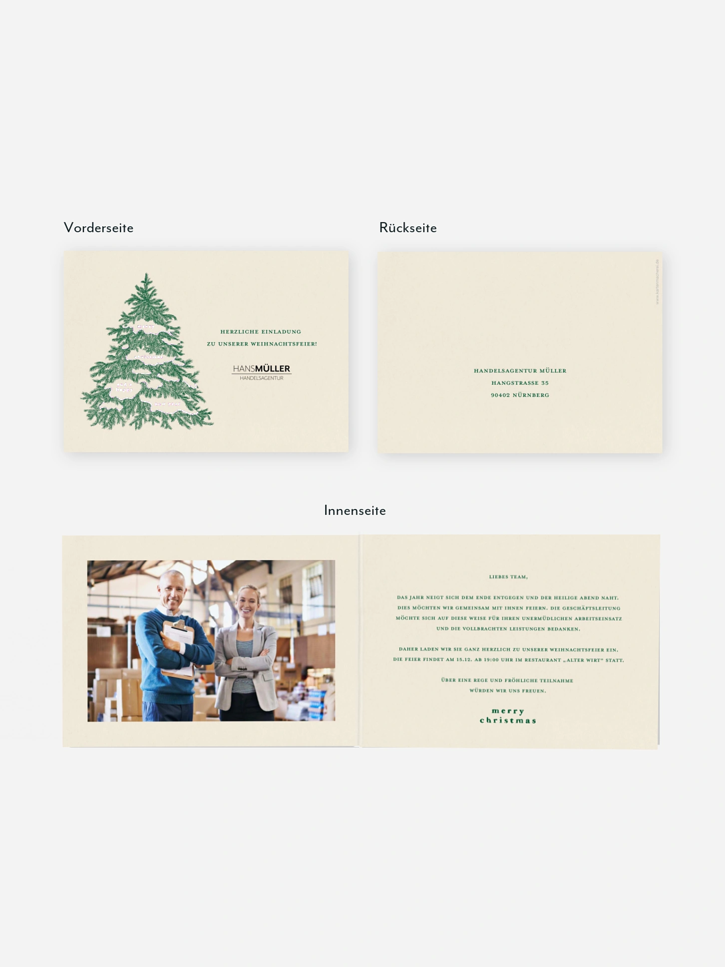 Weihnachtsfeier Vintage Tanne