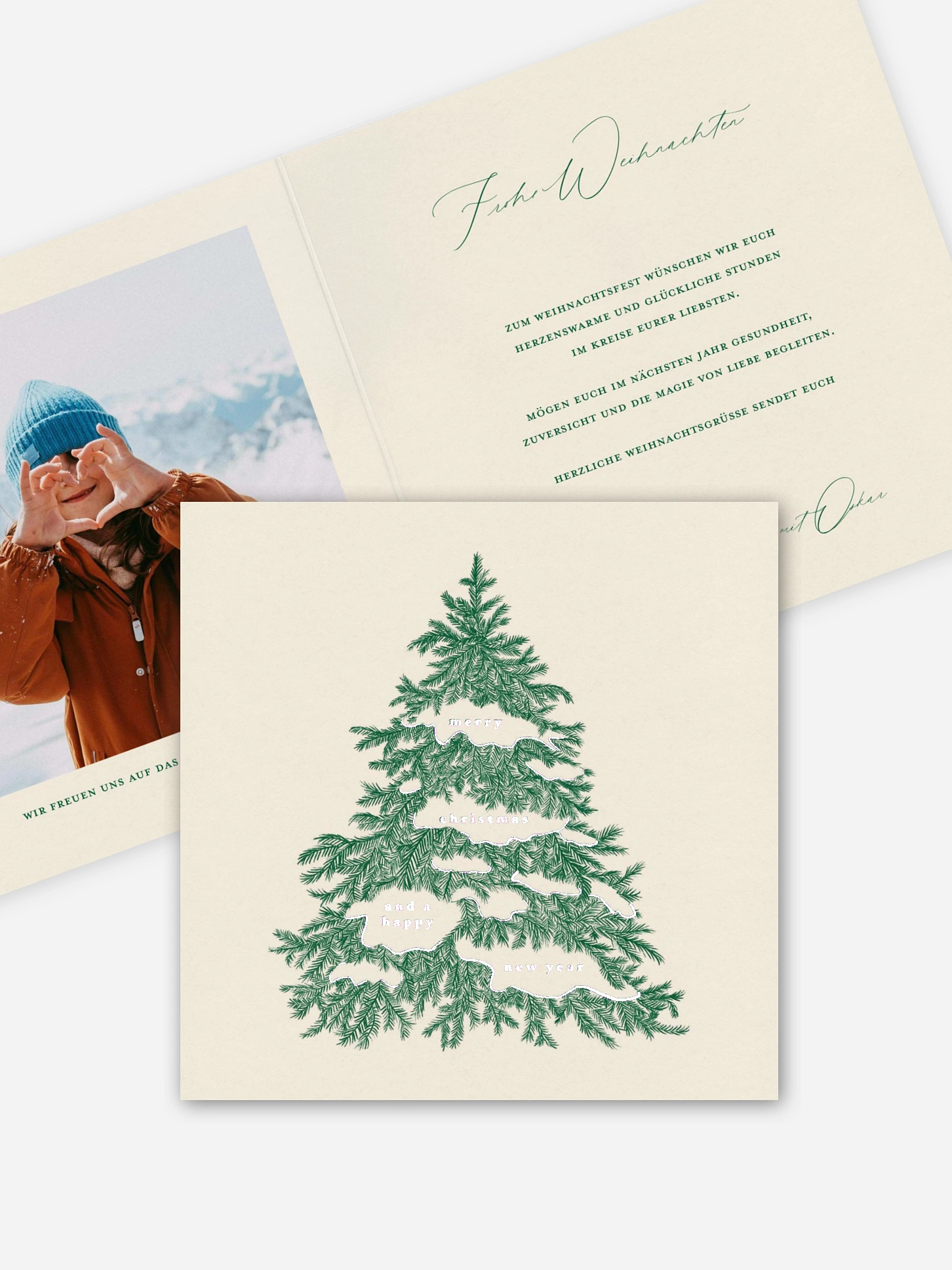 Weihnachtskarte Vintage Tanne