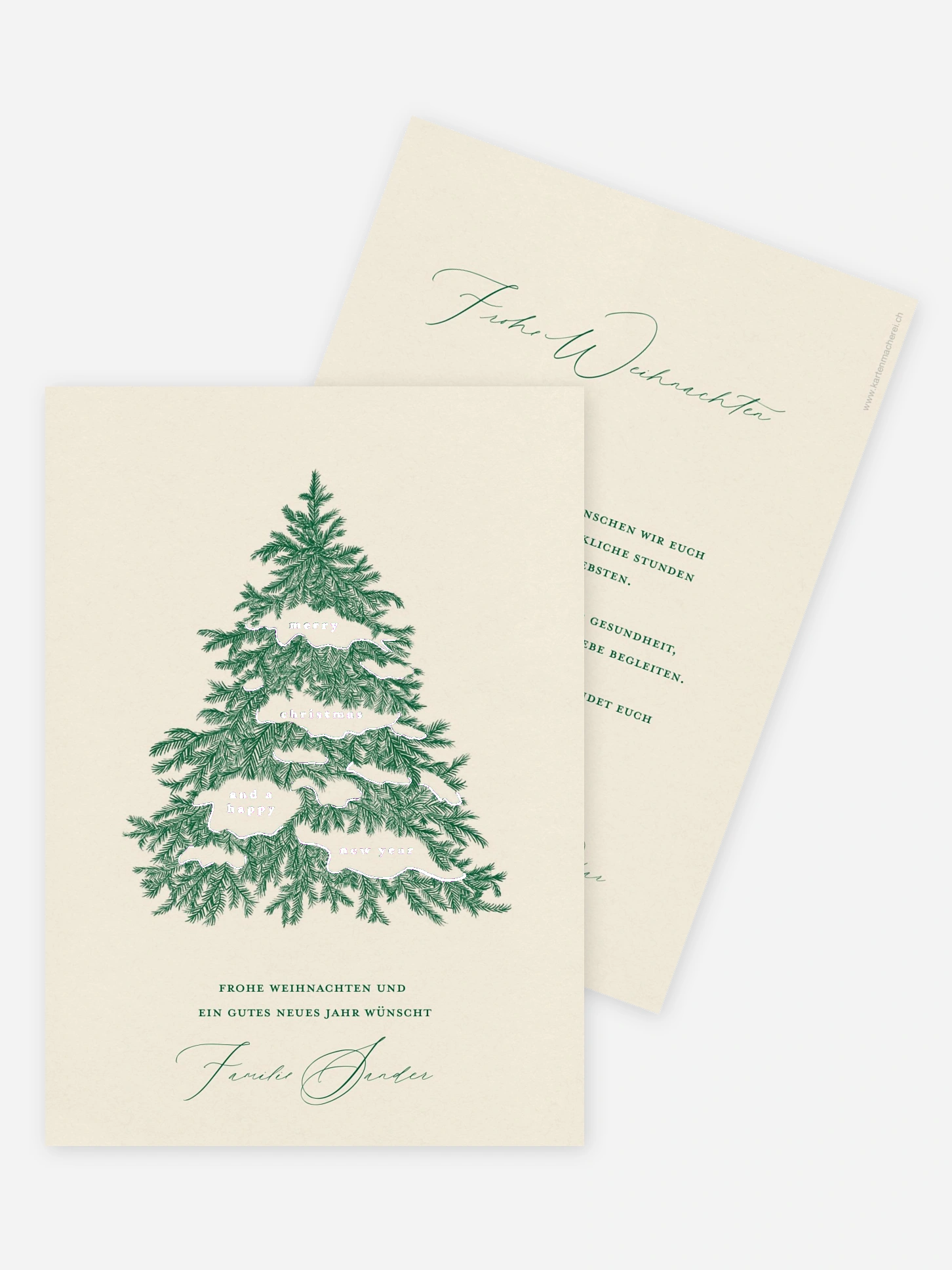 Weihnachtskarte Vintage Tanne