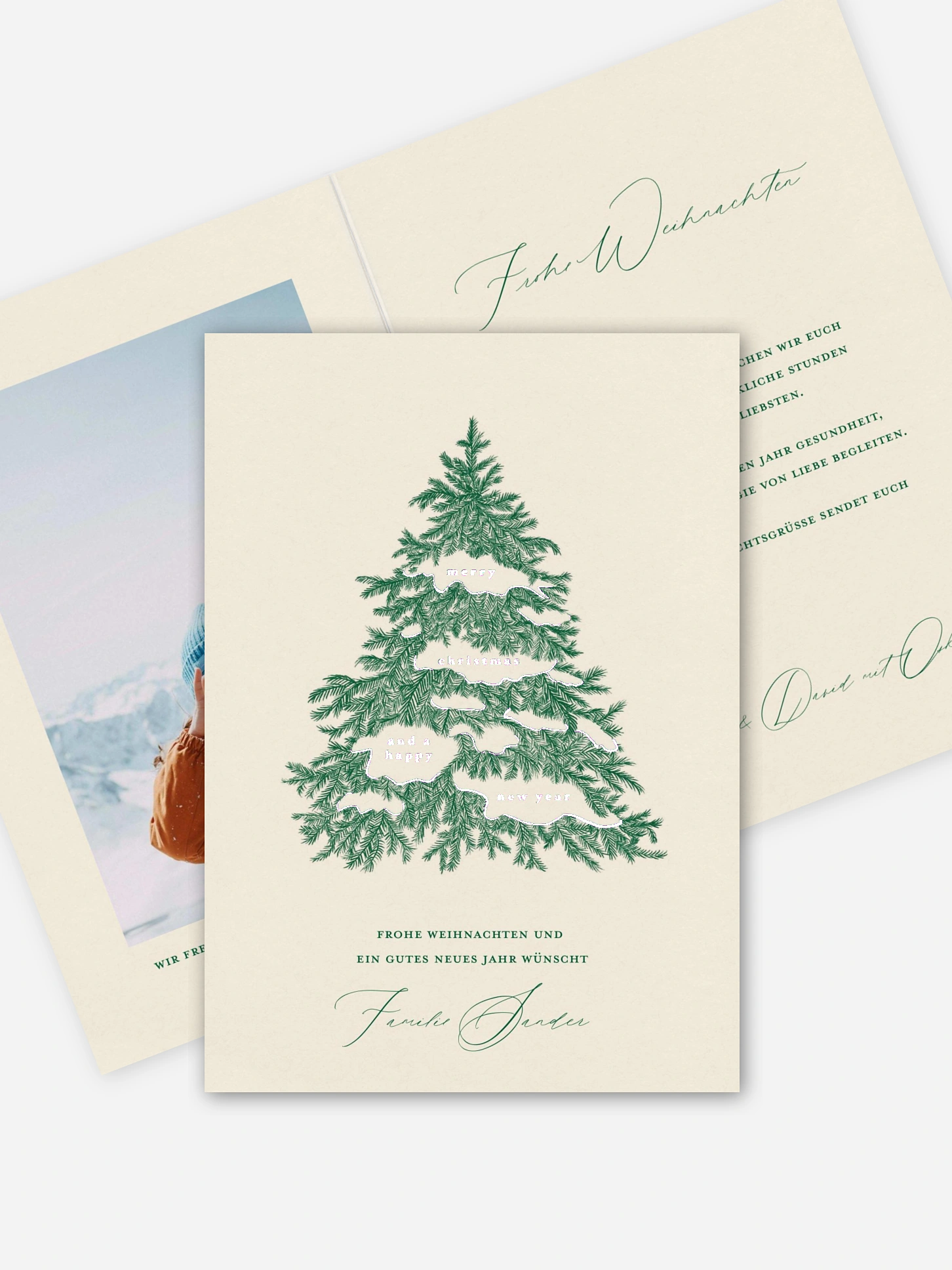 Weihnachtskarte Vintage Tanne