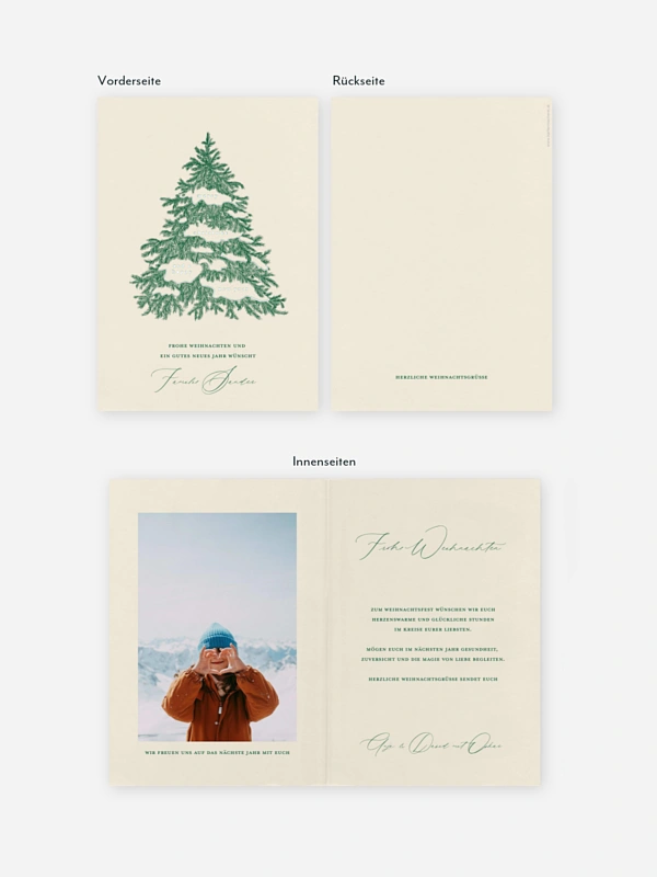Weihnachtskarte Vintage Tanne