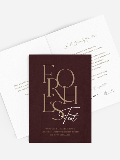 Geschäftliche Weihnachtskarte Festive Wishes