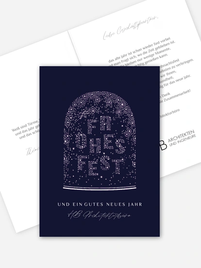 Geschäftliche Weihnachtskarte Festliche Schneekugel