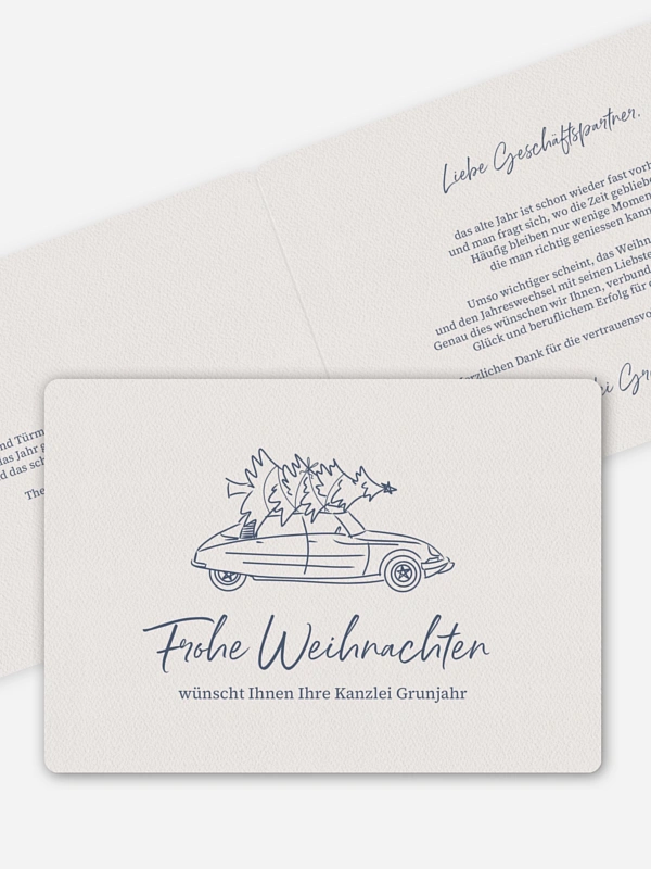 Geschäftliche Weihnachtskarte Vintage Car