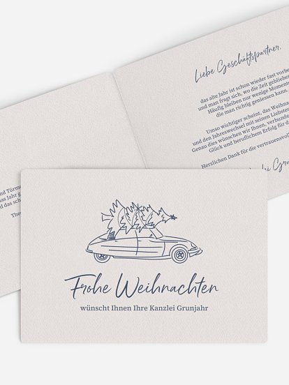 Geschäftliche Weihnachtskarte Vintage Car