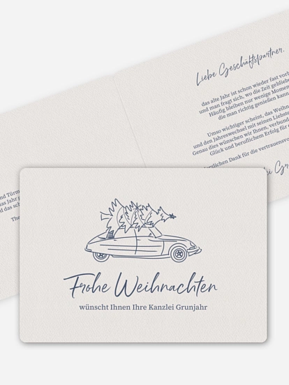 Geschäftliche Weihnachtskarte Vintage Car