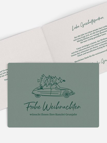 Geschäftliche Weihnachtskarte Vintage Car