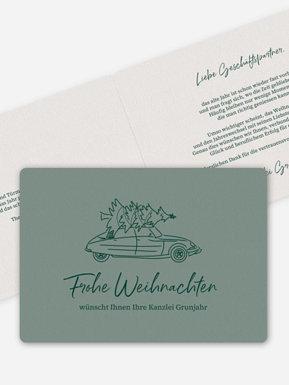 Geschäftliche Weihnachtskarte Vintage Car