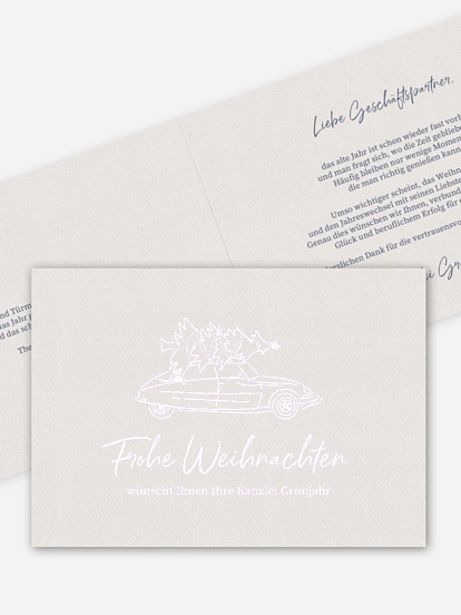 Geschäftliche Weihnachtskarte Vintage Car