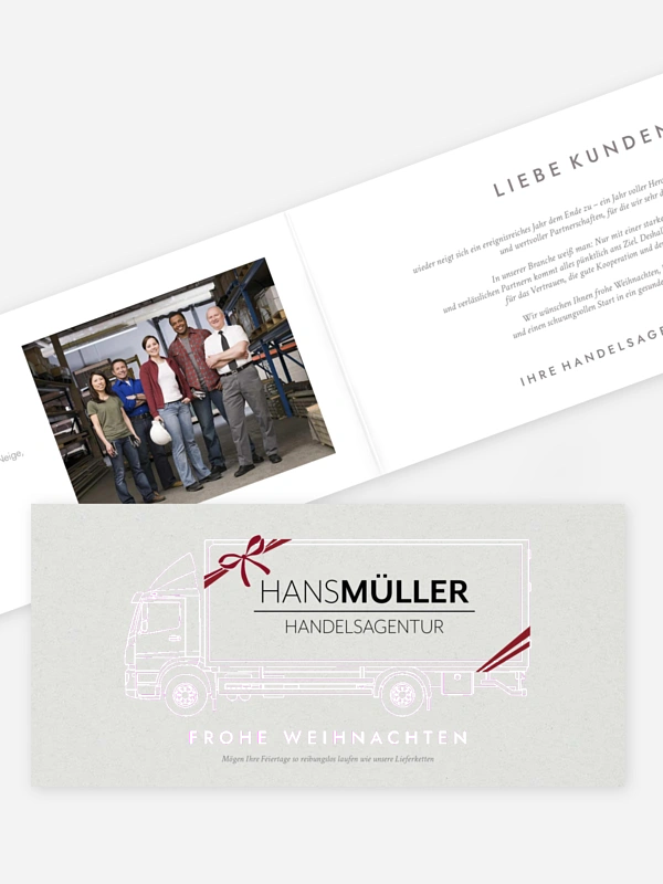 Geschäftliche Weihnachtskarte Festfracht
