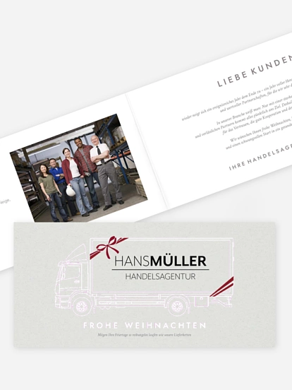 Geschäftliche Weihnachtskarte Festfracht
