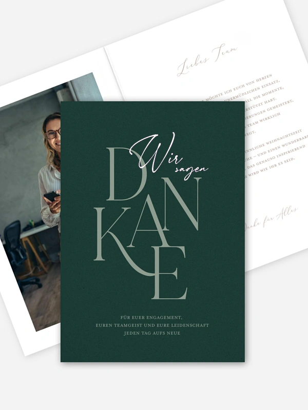 Geschäftliche Weihnachtskarte Festive Thanks