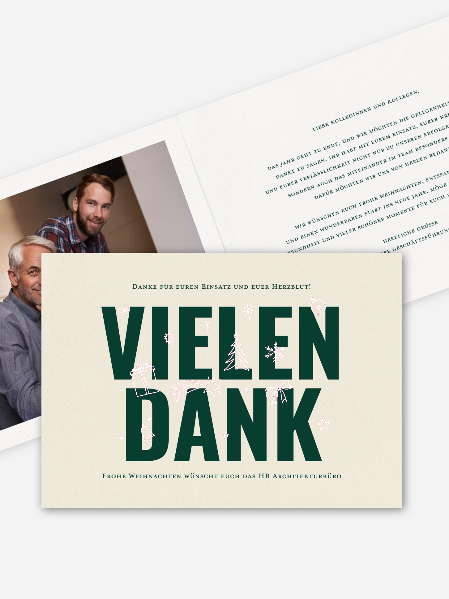 Geschäftliche Weihnachtskarte Dankesworte