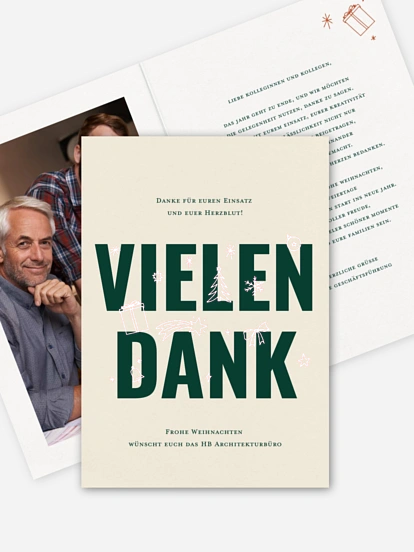 Geschäftliche Weihnachtskarte Dankesworte
