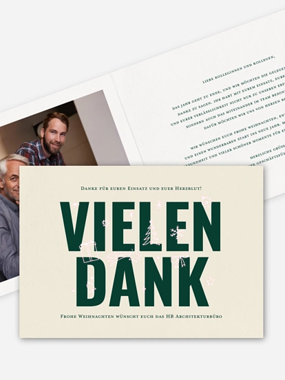 Geschäftliche Weihnachtskarte Dankesworte