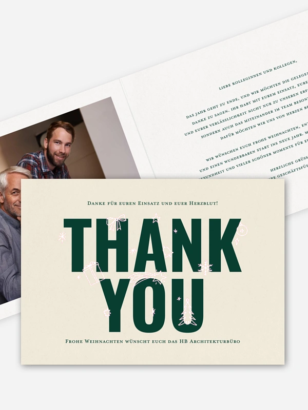 Geschäftliche Weihnachtskarte Words of Thanks