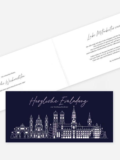 Weihnachtsfeier Munich City Skyline