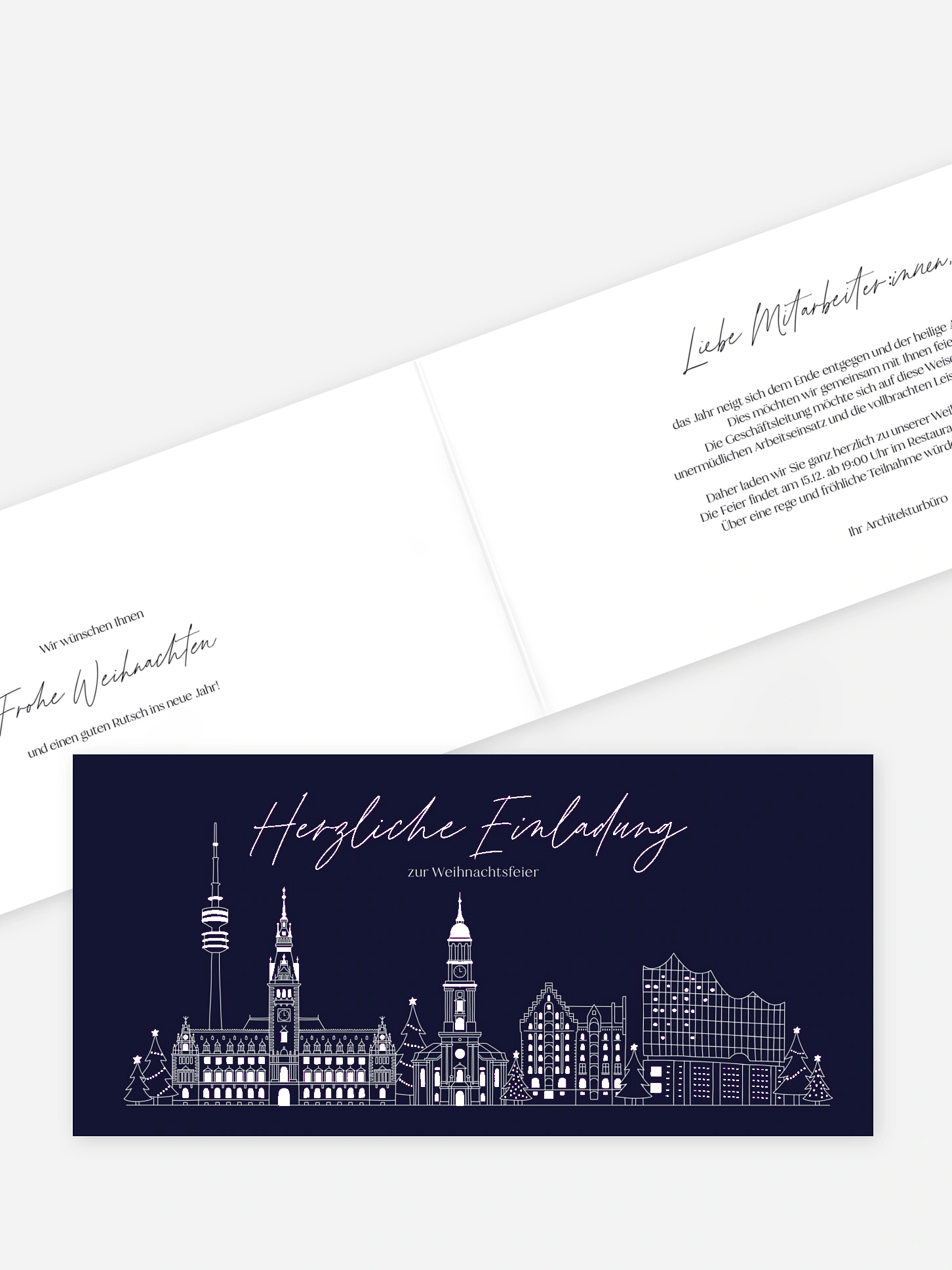 Weihnachtsfeier Hamburg City Skyline