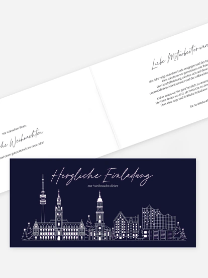 Weihnachtsfeier Hamburg City Skyline