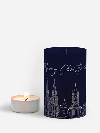 Windlicht Weihnachten Cologne City Skyline