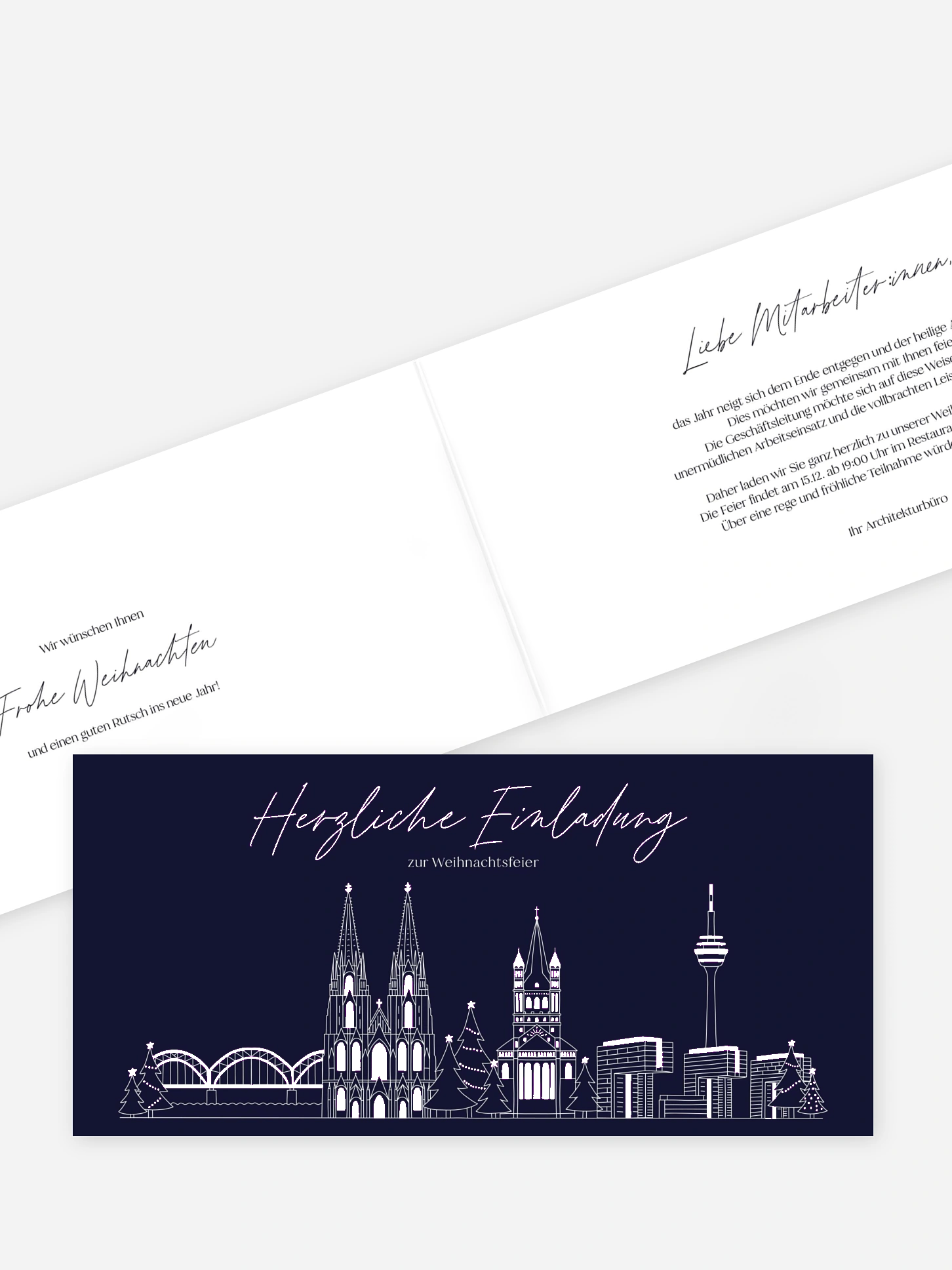 Weihnachtsfeier Cologne City Skyline