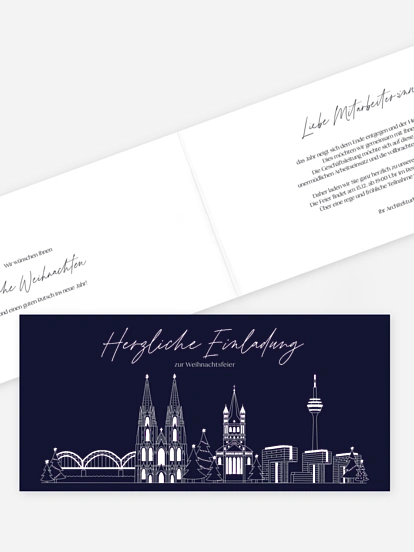 Weihnachtsfeier Cologne City Skyline