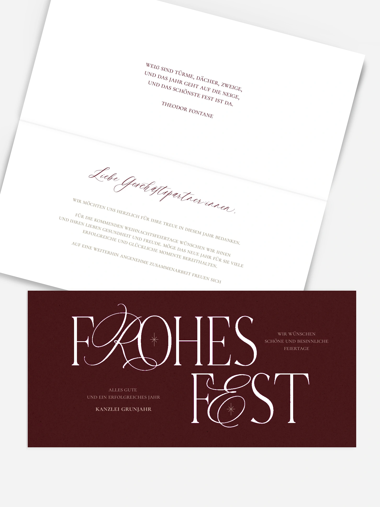 Geschäftliche Weihnachtskarte Festive Signature