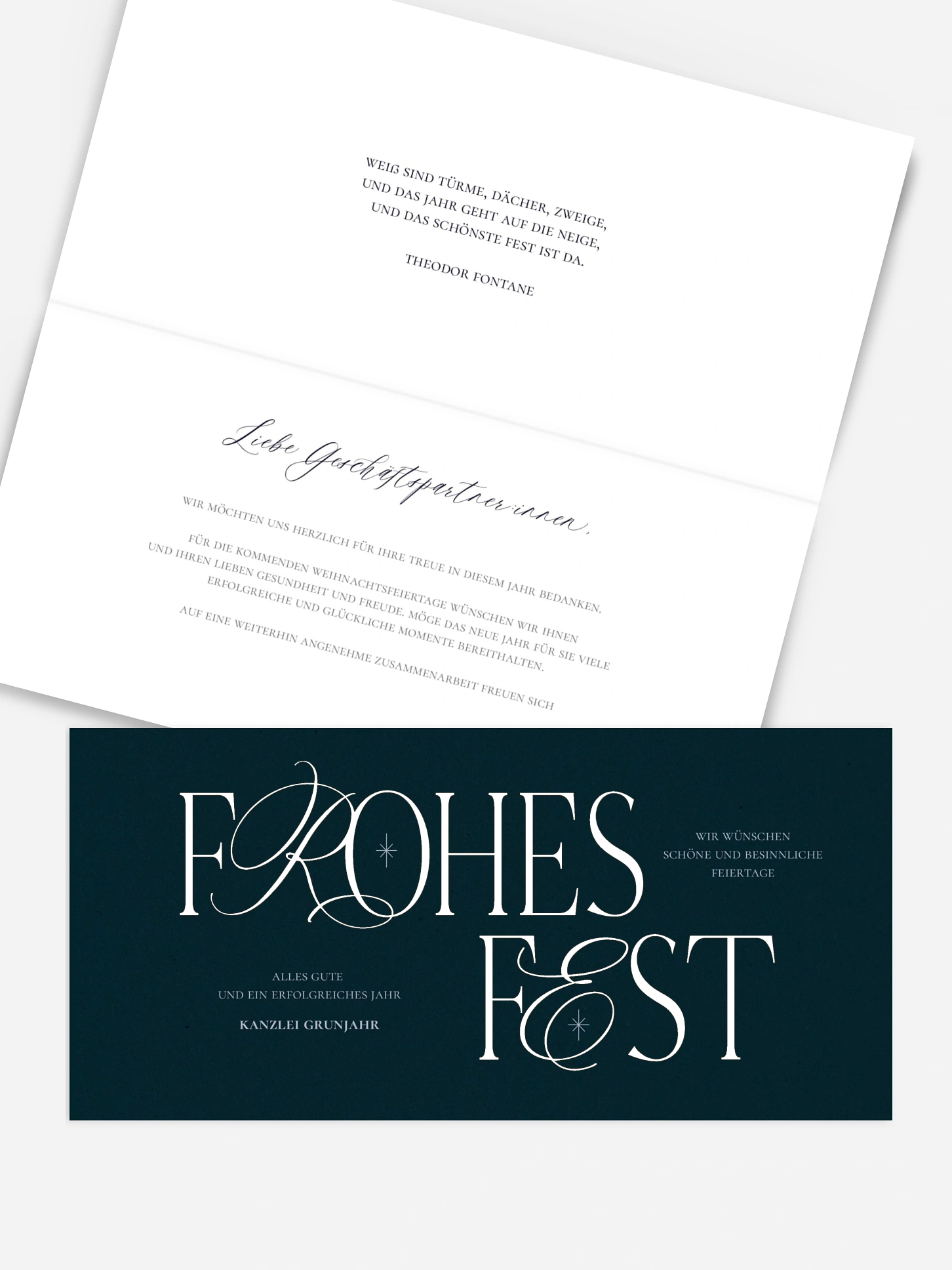 Geschäftliche Weihnachtskarte Festive Signature