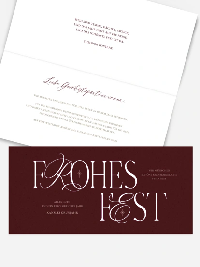 Geschäftliche Weihnachtskarte Festive Signature