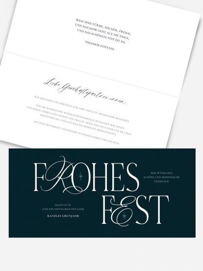 Geschäftliche Weihnachtskarte Festive Signature