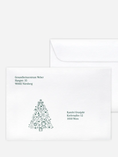 Bedruckte Umschläge geschäftl. Weihnachten Business Christmas Tree