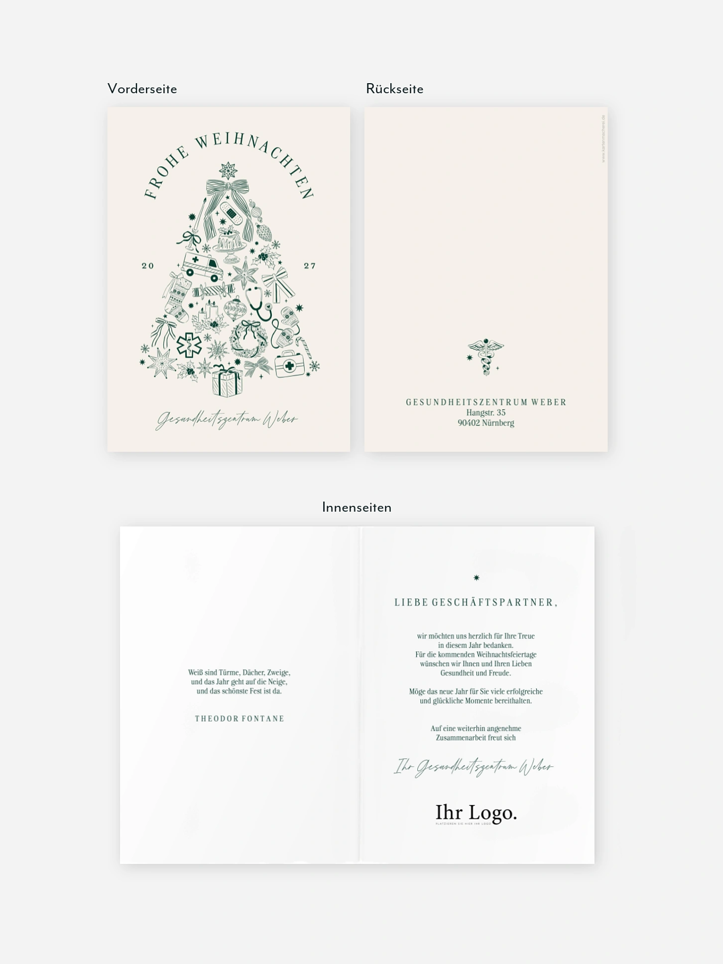Geschäftliche Weihnachtskarte Business Christmas Tree