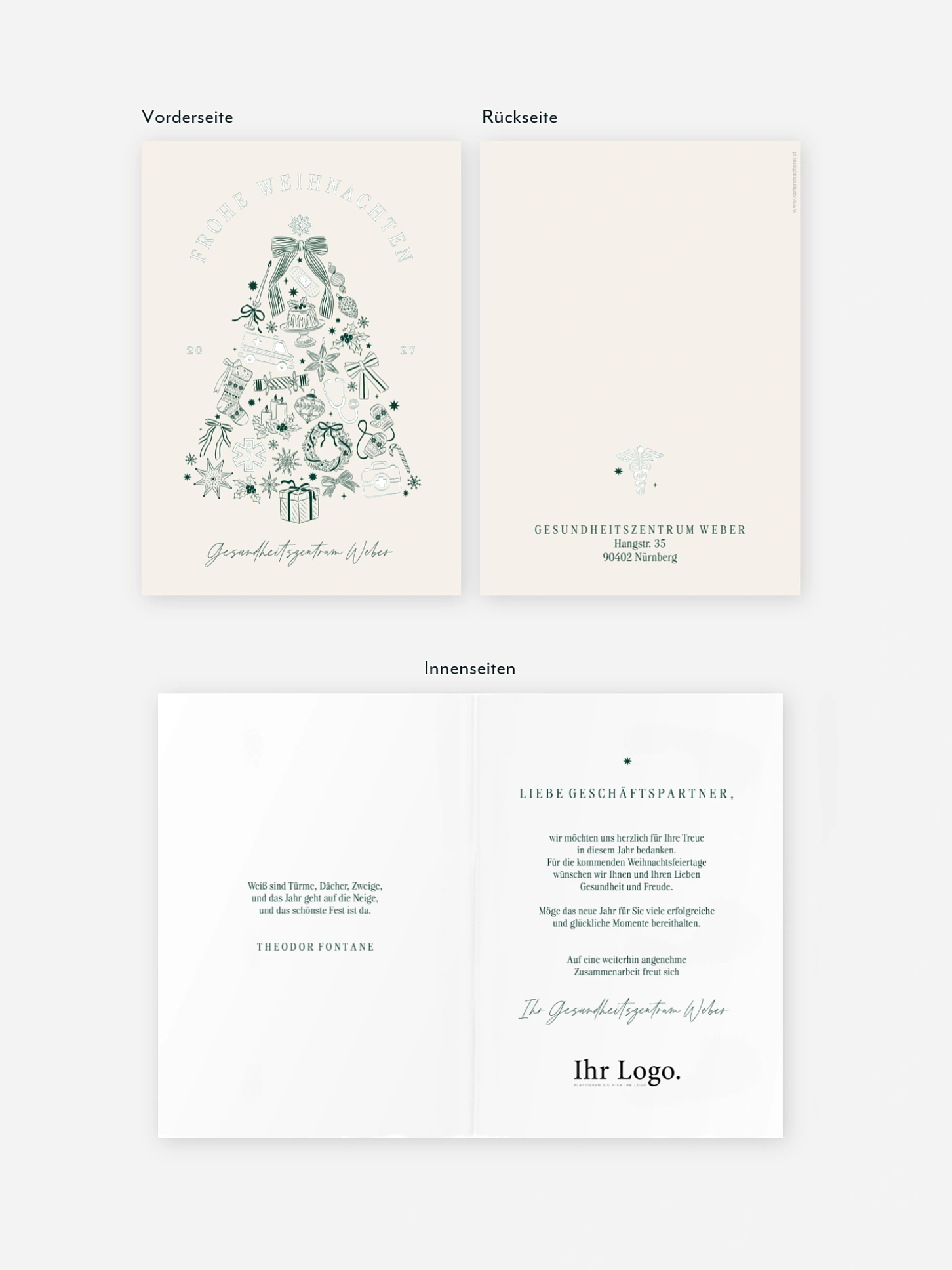Geschäftliche Weihnachtskarte Business Christmas Tree