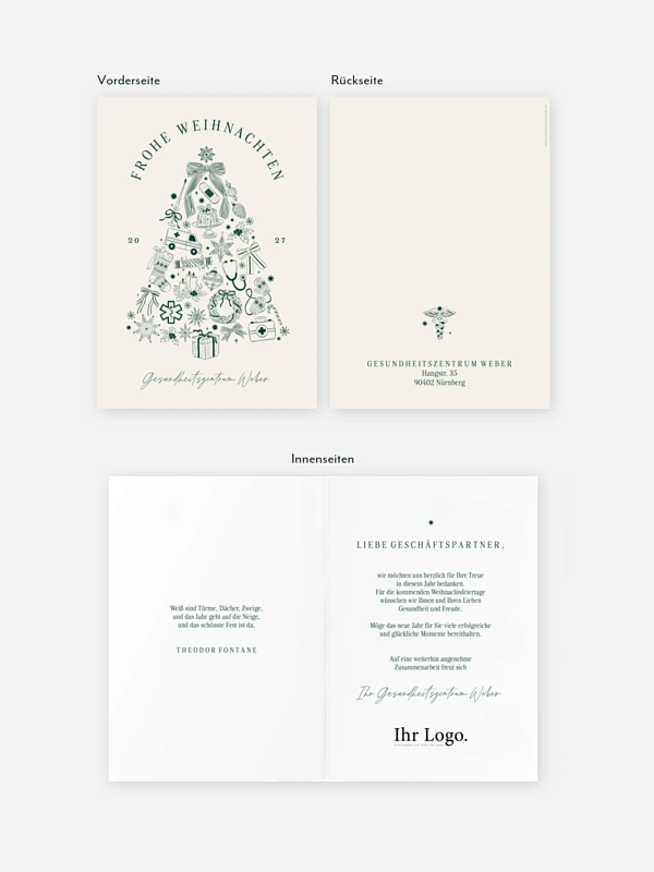 Geschäftliche Weihnachtskarte Business Christmas Tree