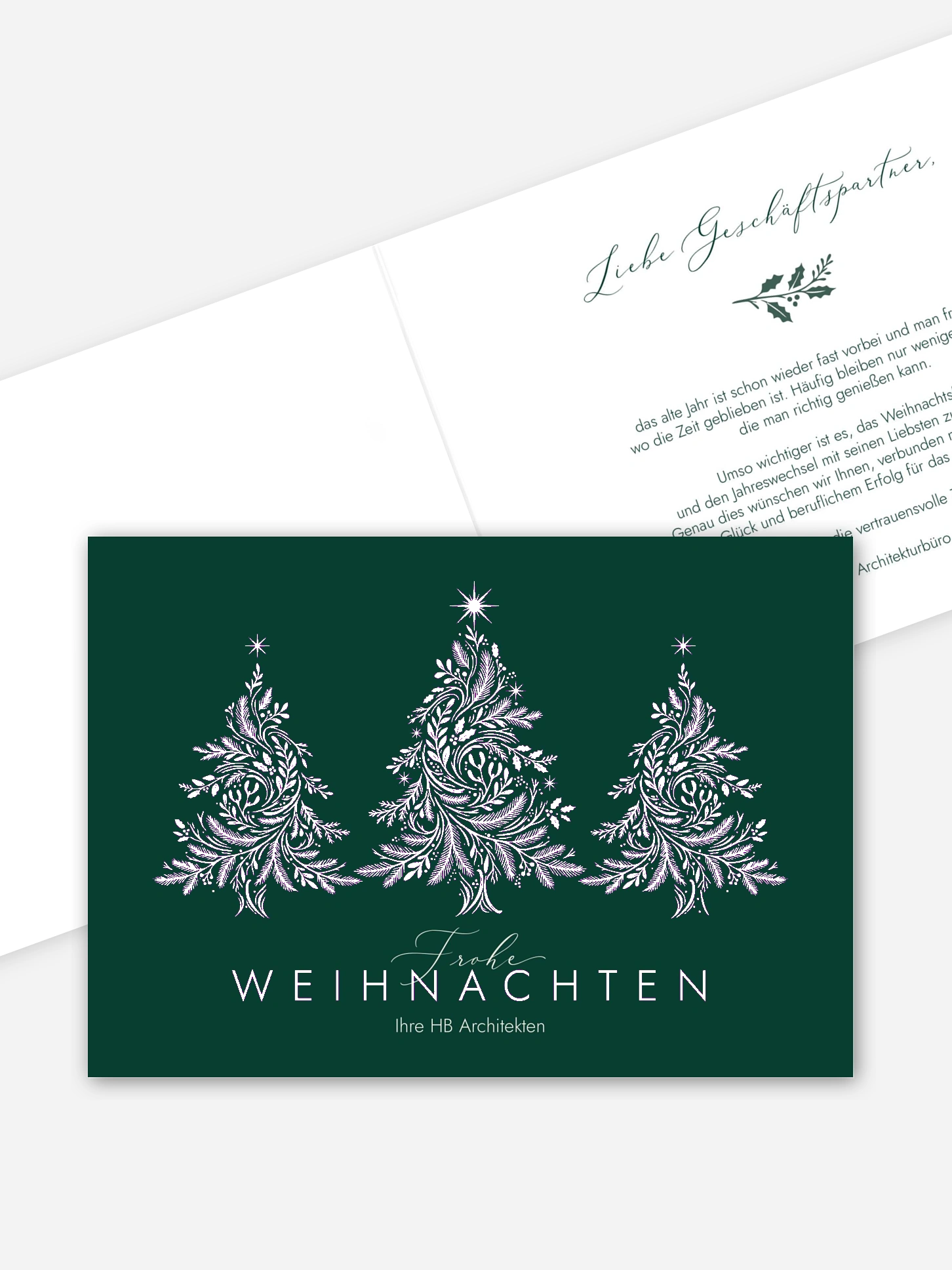 Geschäftliche Weihnachtskarte Festive Flora
