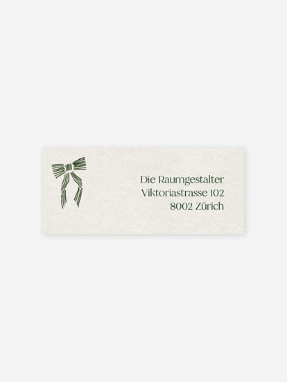 Absenderaufkleber geschäftl. Weihnachten Tied with Joy
