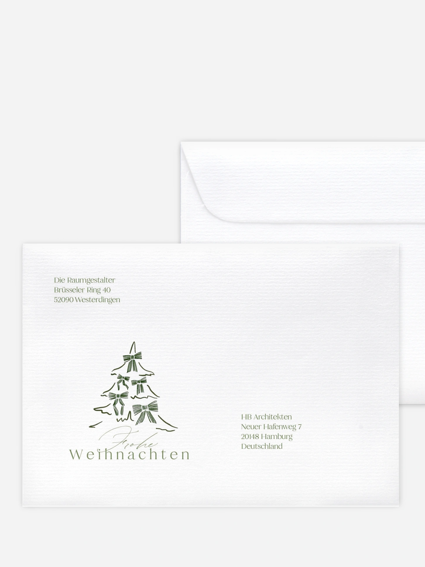 Bedruckte Umschläge geschäftl. Weihnachten Tied with Joy (Lack)