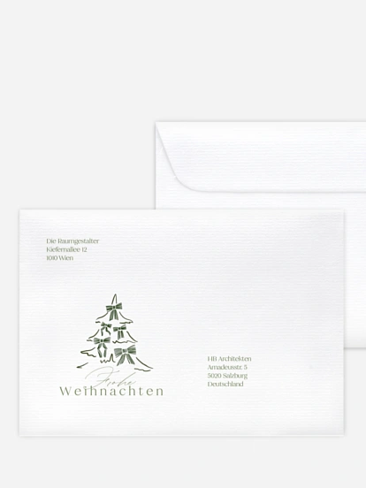 Bedruckte Umschläge geschäftl. Weihnachten Tied with Joy (Lack)